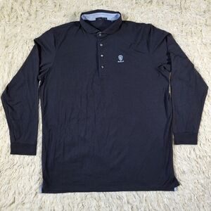 Greyson Golf Apache Long Sleeve Polo Shirt Mens XXL Soft Black Pima Cotton